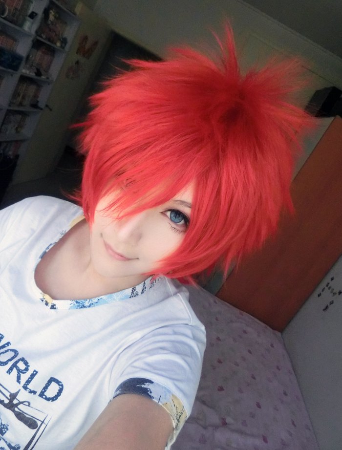 35cm ª Ÿ   SAMA  ռ  /New arrival 35cm Short UTA NO PRINCE SAMA Red synthetic red wig